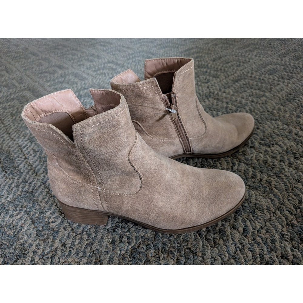 Frye and Co Estreley Tan Suede Textile Ankle Boots Womens 9M FOF22-00007-014-196